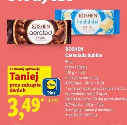 Czekolada ciemna napowietrzana Roshen bubble promocja w Lidl