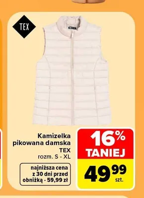 Kamizelka pikowana damska TEX promocja w Carrefour