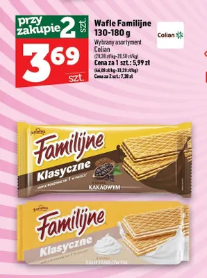 Wafle Familijne Klasyczne o smaku śmietankowym promocja w TOPAZ