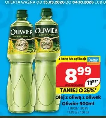 Olej rzepakowy z oliwą z oliwek Oliwier promocja w Delfin