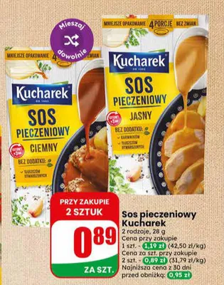 Sos pieczeniowy jasny Kucharek promocja w Dino