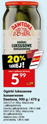 Ogórki luksusowe konserwowe Dawtona, 900 g / 470 g promocja w Twój Market
