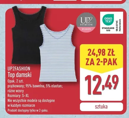 Top damski UP2FASHION 2-pak promocja w Aldi