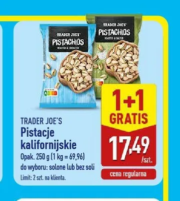 Pistacje kalifornijskie solone Trader Joe's promocja w Aldi