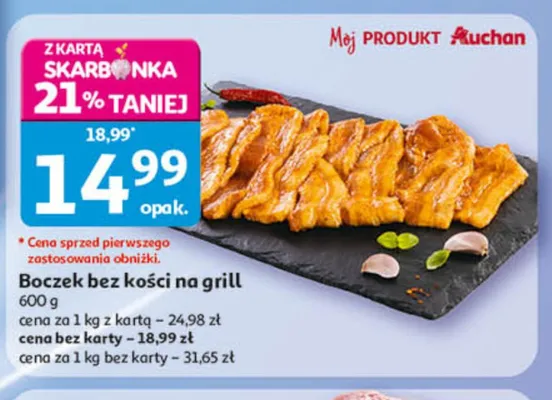 Boczek bez kości na grill Auchan promocja w Auchan