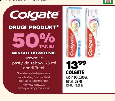 Pasty do zębów z serii Total Colgate promocja w Drogerie Natura