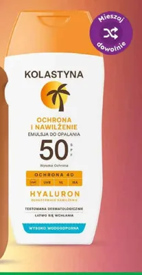 Emulsja do opalania ochrona i nawilżenie Kolastyna 50 SPF wysoko wodoodporna promocja w Dino