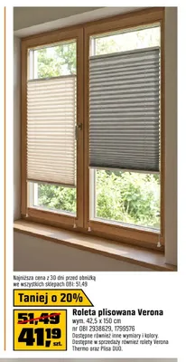 Roleta plisowana Verona wym. 42,5x150cm promocja w OBI