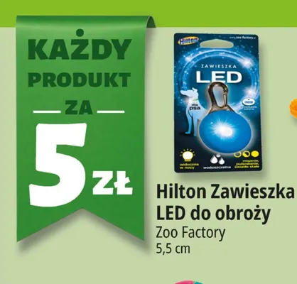 Zawieszka LED do obroży Hilton promocja w Leclerc