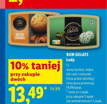 Lody słony karmel Bon Gelati promocja w Lidl