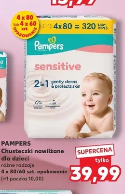 Chusteczki nawilżane dla dzieci Pampers Sensitive 4-pak promocja w Kaufland