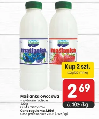 Maślanka owocowa OSM Krasnystaw promocja w Market Point