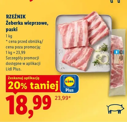 Żeberka wieprzowe, paski promocja w Lidl