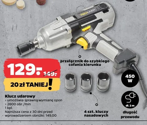 Klucz udarowy 450W, 17 szufladek, 4 szt. 0 tuczy nasadowych promocja w Netto