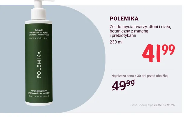 Botaniczny żel do mycia twarzy dłoni i ciała Polemika promocja w Rossmann