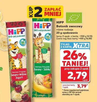 Batonik owocowy HiPP BIO Banany-Jabłka promocja w Kaufland