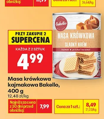 Masa krówkowa kajmakowa 400 g promocja w Biedronka