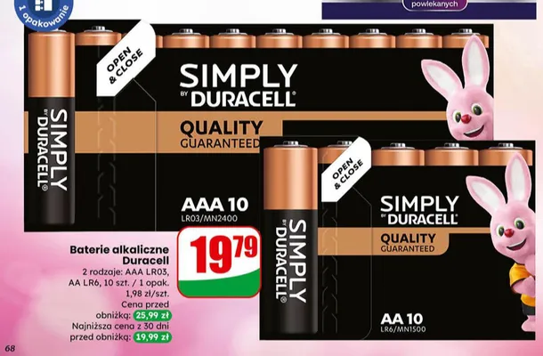 Baterie alkaliczne Duracell Simply promocja w Dino