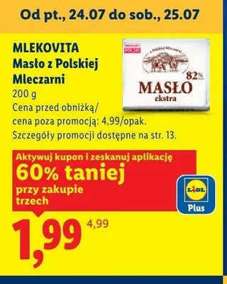 Masło z Polskiej Mleczarni Mlekovita promocja w Lidl