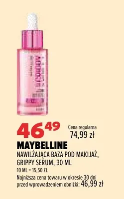 Nawilżająca baza pod makijaż Grippy Serum Maybelline promocja w Drogerie Natura