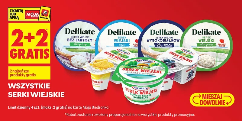 Serek wiejski bez laktozy klasyczny promocja w Biedronka