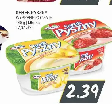 Serek homogenizowany Pyszny truskawkowy Mlekpol promocja w Słoneczko