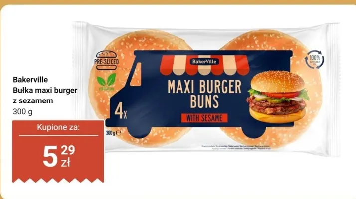 Bułka maxi burger z sezamem promocja w Dino
