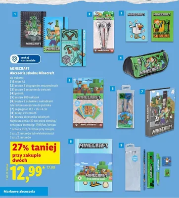 Zeszyt ćwiczeń A6 Minecraft promocja w Lidl