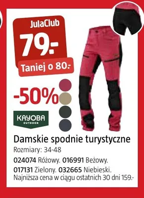 Damskie spodnie turystyczne Kayoba promocja w Jula