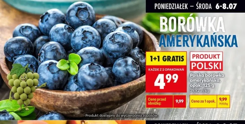Borówka amerykańska polska promocja w Biedronka