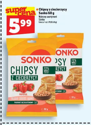 Chipsy z ciecierzycy Sonko papryka promocja w TOPAZ