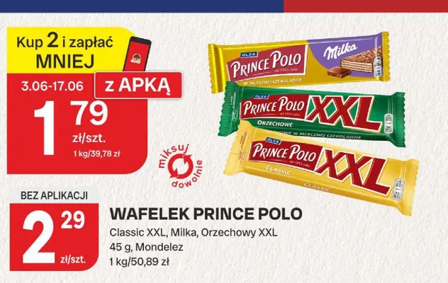 Wafelek Prince Polo Classic XXL promocja w Chorten