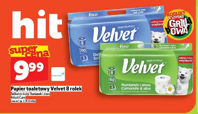 Papier toaletowy Velvet promocja w TOPAZ