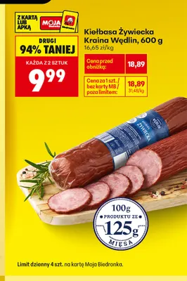 Kiełbasa żywiecka Kraina Wędlin promocja w Biedronka