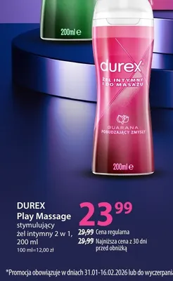 Stymulujący żel intymny Play Massage DUREX promocja w Hebe