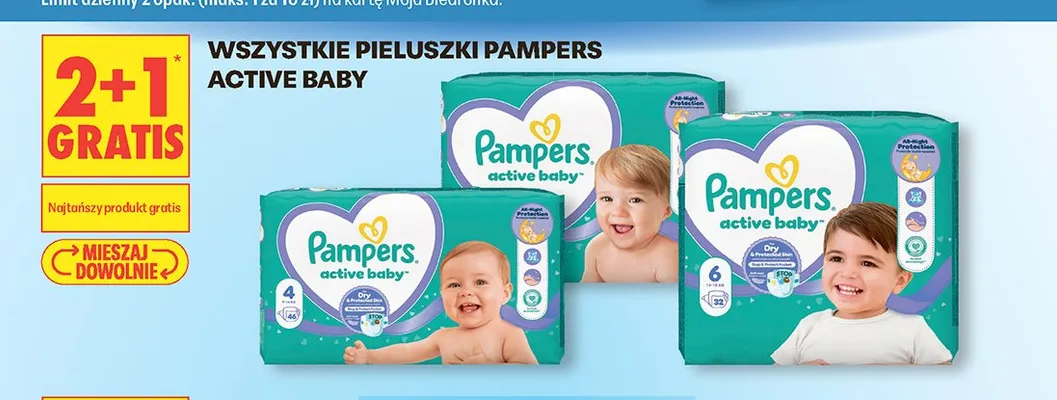 Pieluszki Pampers Active Baby promocja w Biedronka