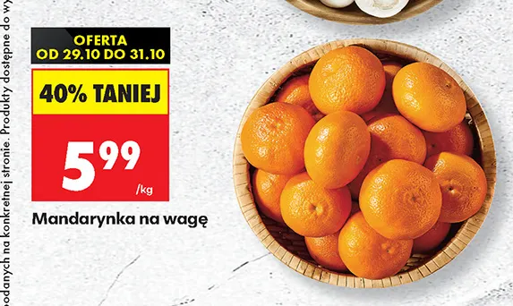 Mandarynki na wagę promocja w Biedronka