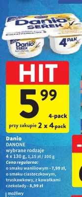 Serek Danio o smaku waniliowym 4-pak promocja w Intermarche