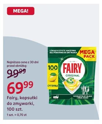 Kapsułki do zmywarki Fairy 100szt. promocja w Rossmann