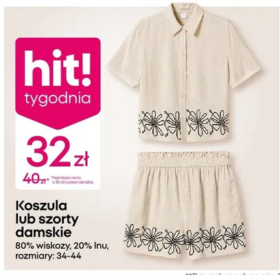 Szorty damskie 80% wiskozy 20% lnu rozmiary 34-44 promocja w Pepco