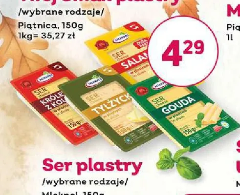 Ser plastry Mlekpol promocja w Bliski