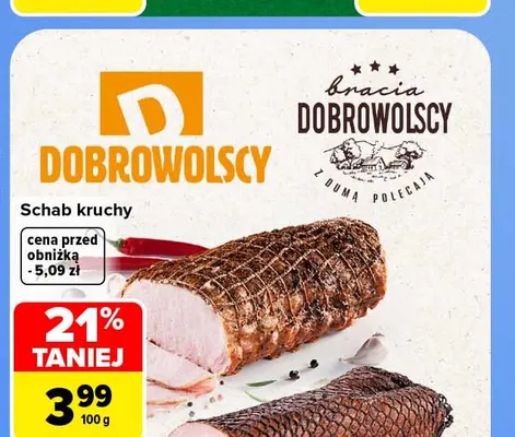 Schab kruchy Dobrowolscy promocja w Carrefour Market