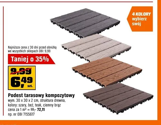 Podest tarasowy kompozytowy promocja w OBI