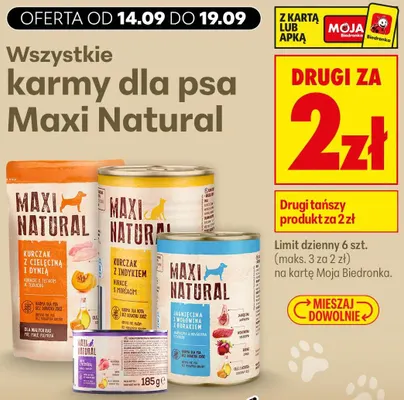 Karma dla psa Maxi Natural jagnięcina i wołowina z burakiem promocja w Biedronka