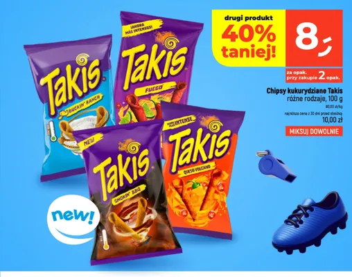 Chipsy kukurydziane Takis Queso Volcano promocja w Dealz