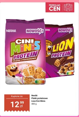 Płatki proteinowe Nestlé Lion Protein karmel i czekolada promocja w Dino