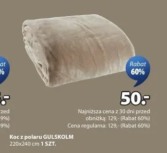 Koc z polaru GULSKOLM 220x240cm promocja w Jysk