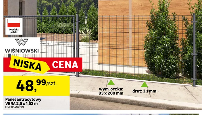 Panel antracytowy Vera 2,5x1,53 m Wiśniowski promocja w Leroy Merlin