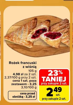 Rożek francuski z wiśnią promocja w Carrefour