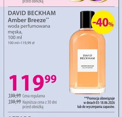 Woda perfumowana męska DAVID BECKHAM Amber Breeze promocja w Hebe